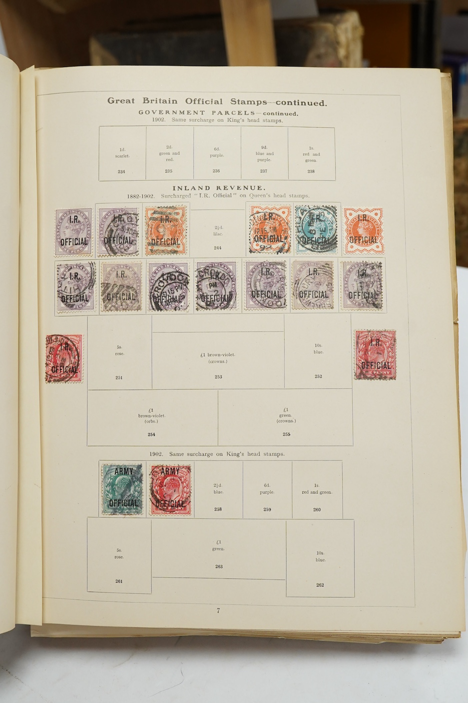 Three Edwardian and later stamp albums, The Grafton Stamp Album, containing a good selection of British stamps from 1841 to 1978, including Two Pence blue, 1840s/50s Penny Reds, Victoria Army Official, a substantial run
